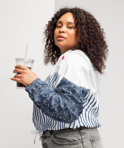 Blue Women’s cropped windbreaker