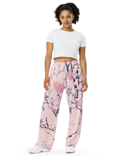 Japane Flower Pattern All-over print wide-leg pants